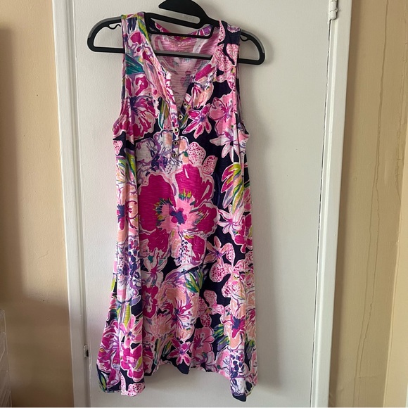 Lilly Pulitzer Havana Sheath Dress Floral V Neck Sleeveless Relaxed Fit Resort - Picture 2 of 7